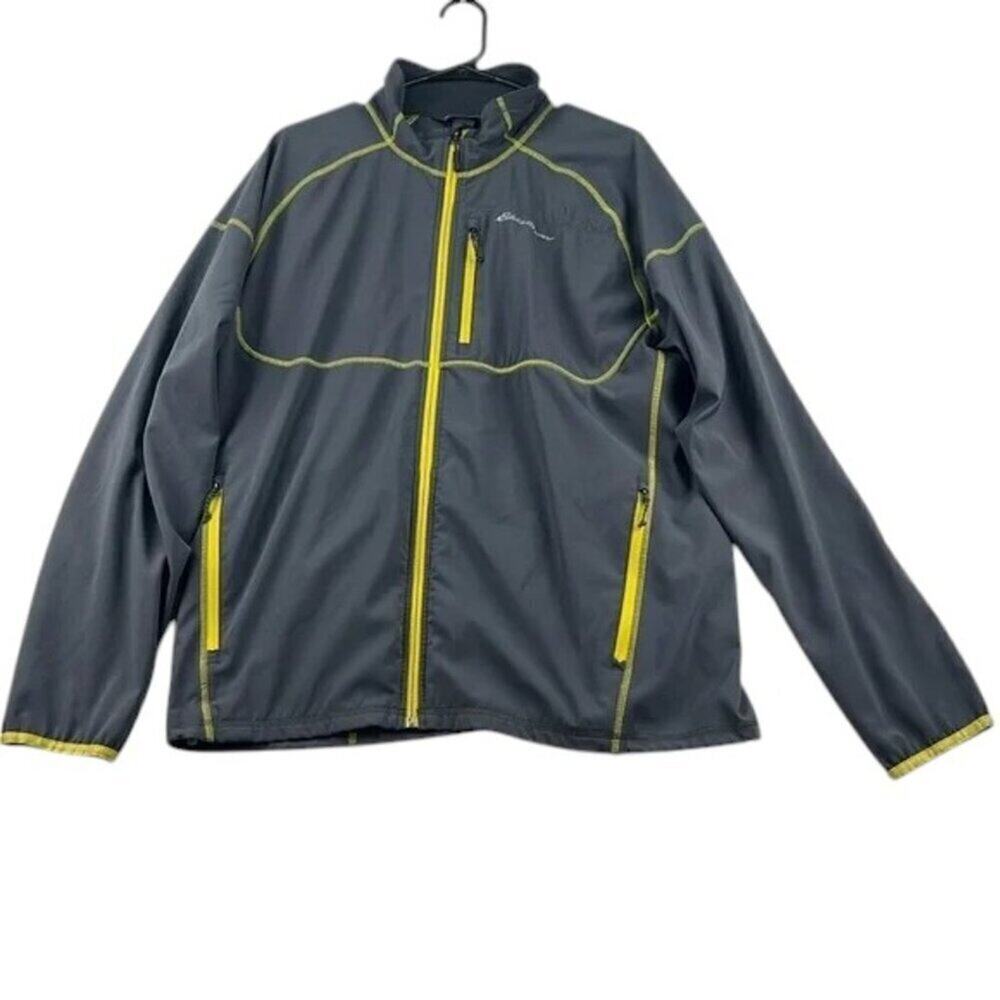 Eddie Bauer Jacket Light Weight Gray Full Zip Men's Large